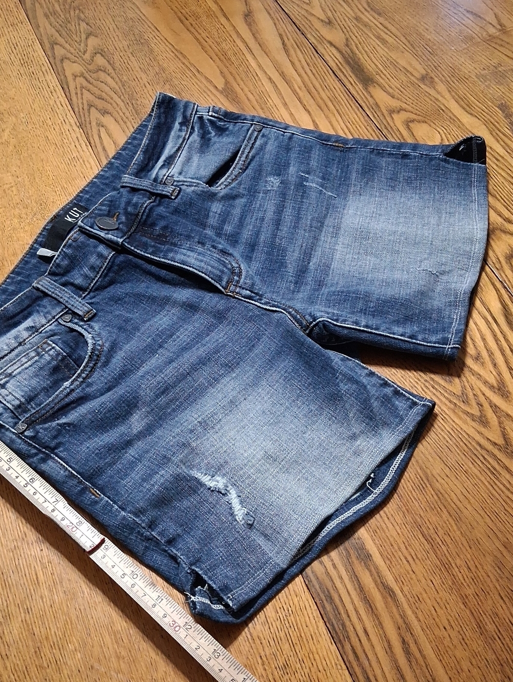 KUT FROM THE KLOTH  Jean Shorts Womens 2 BLUE SOFIE BERMUDA Denim Used HEMMED ??